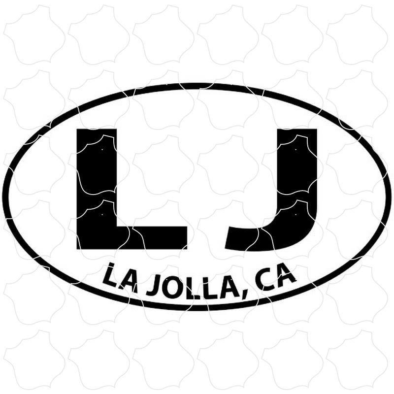 La Jolla, CA Black and White Euro Oval