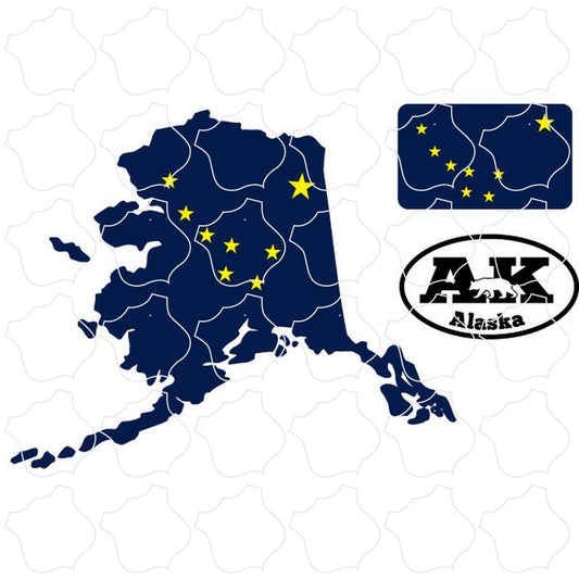 Alaska Alaska Flag State Map