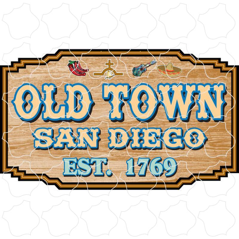 Old Town San Diego Wood Icon Sign