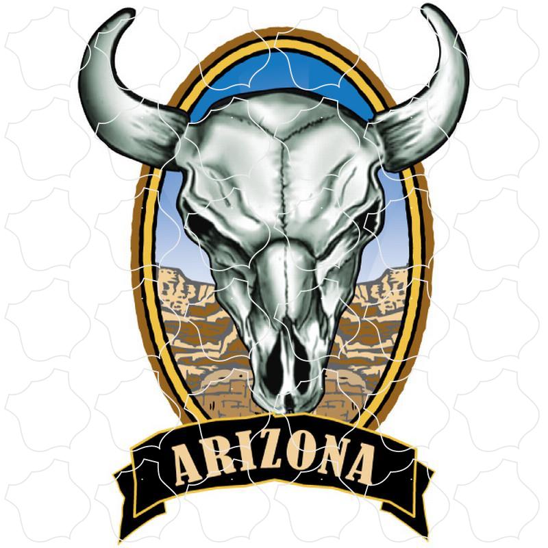 Arizona Desert Scene Skull