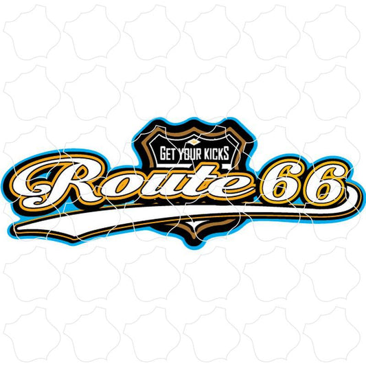 Route 66 Get Your Kicks Brown Shield