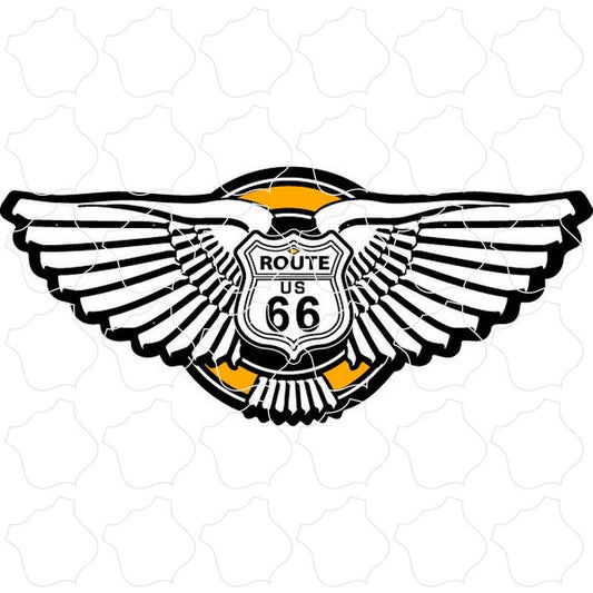 Route 66 White Wings Shield