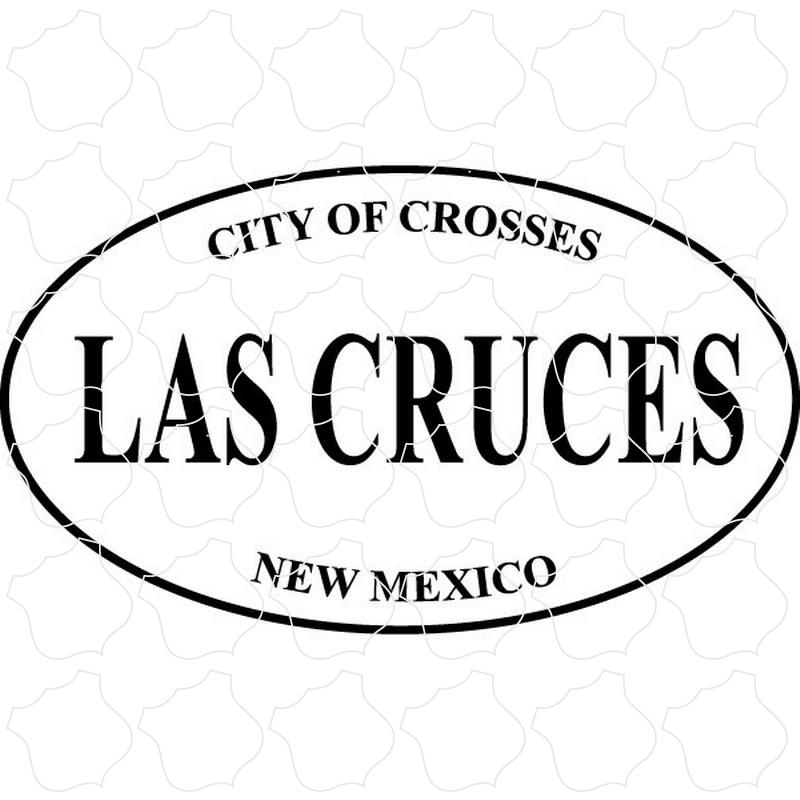 Las Cruces, NM Black & White Euro Oval