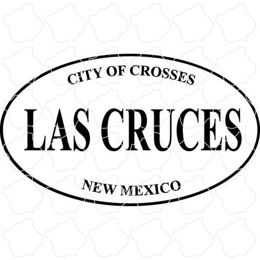 Las Cruces, NM Black & White Euro Oval