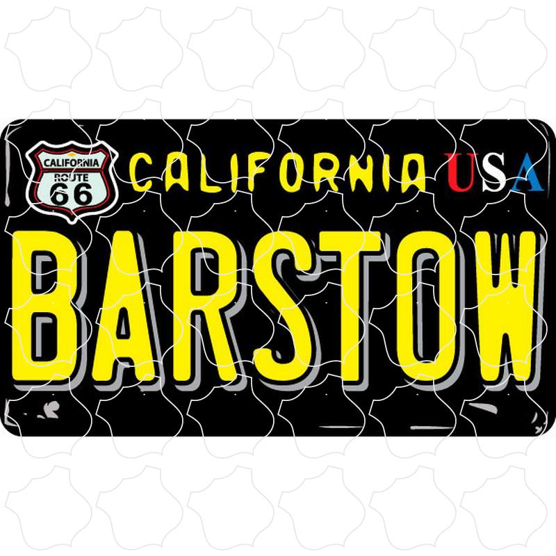 Barstow Retro Black License Plate