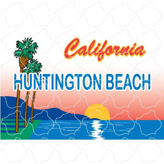 Huntington Beach Palm Sunset License Plate