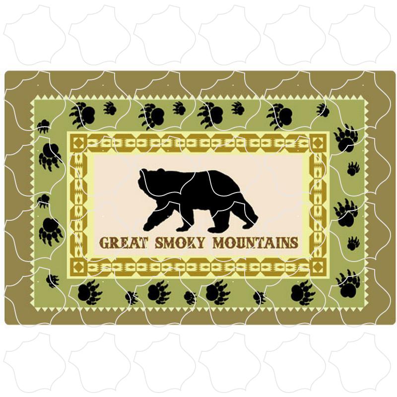 Smoky Mountains Bear with Paw Print Borders