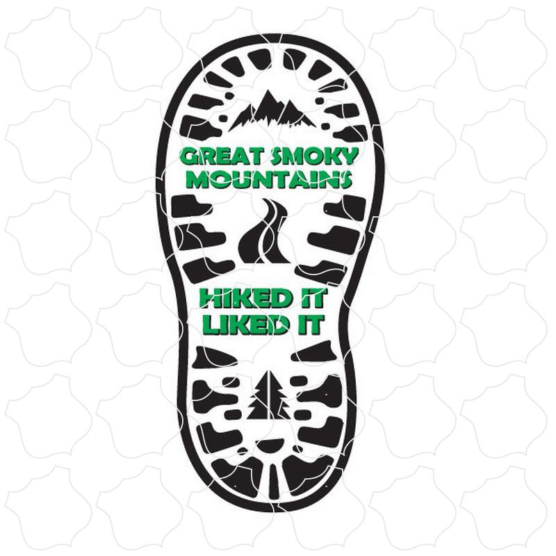 Great Smoky Mountains Hiked It Liked It Boot Print