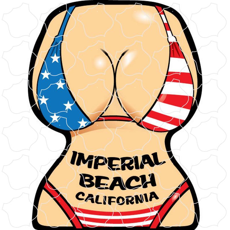 Imperial Beach, CA Flag Bikini Front Torso