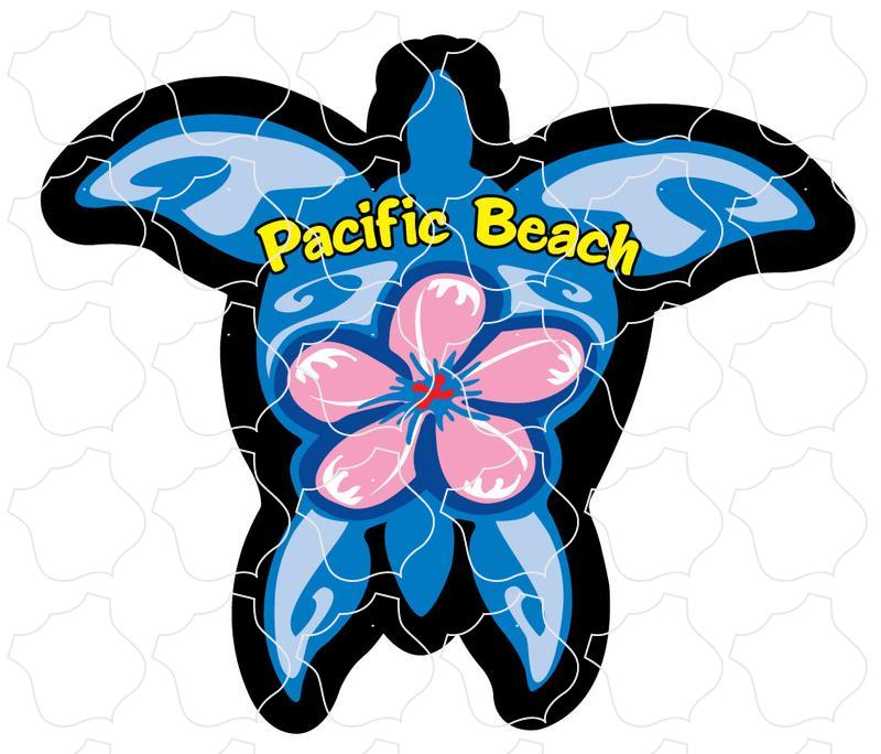 Pacific Beach Blue Turtle Pink Hibiscus Vert Pacific Beach, Ca Turtle Hibiscus