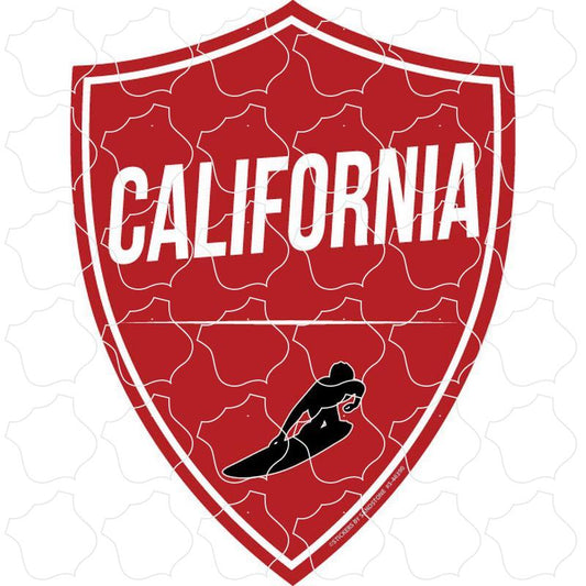 California Red Surfer Shield