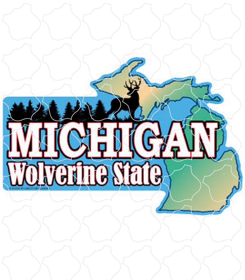 Michigan Wolverine State Map