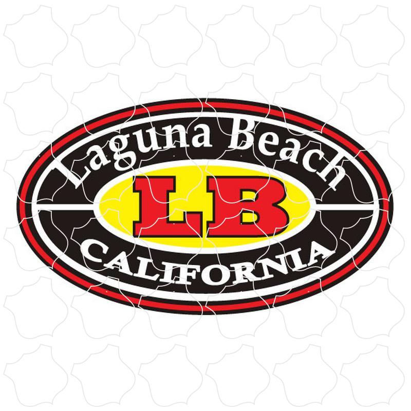 Laguna Beach, CA Black Yellow Red Oval