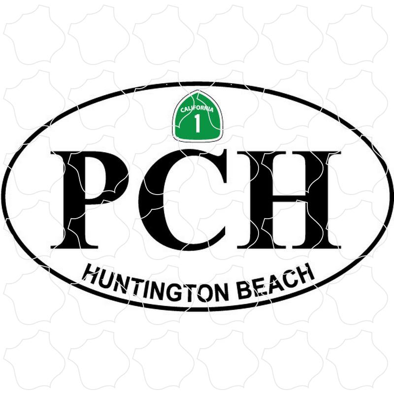 Huntington Beach, CA PCH Sign Euro Oval