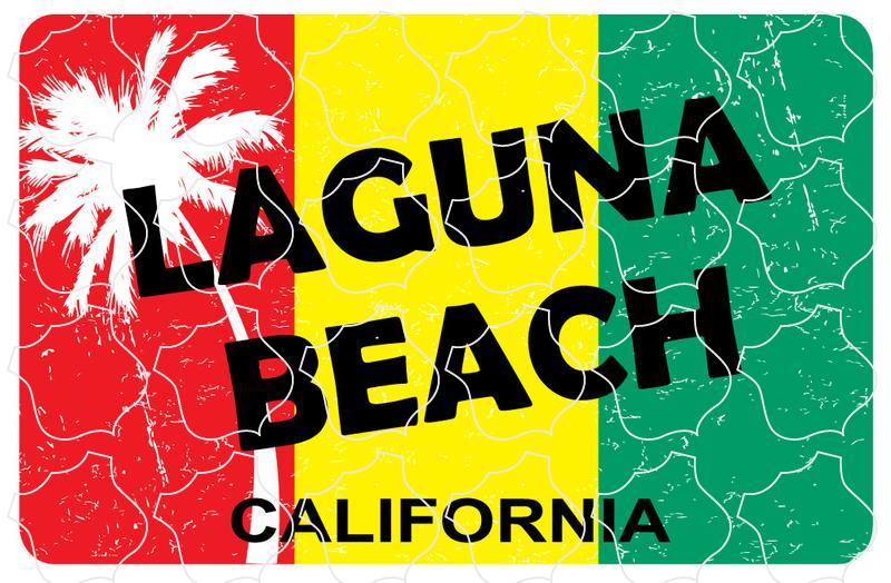 Laguna Beach Rasta Colors With Palm Tree Laguna Beach Rasta