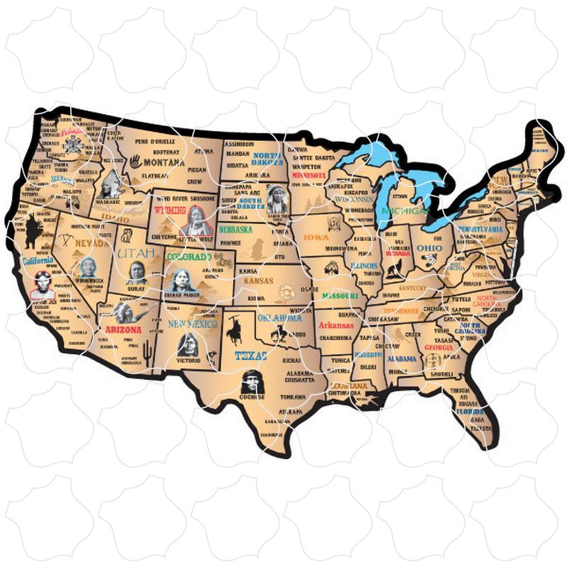 USA Map USA Indian Tribes Map