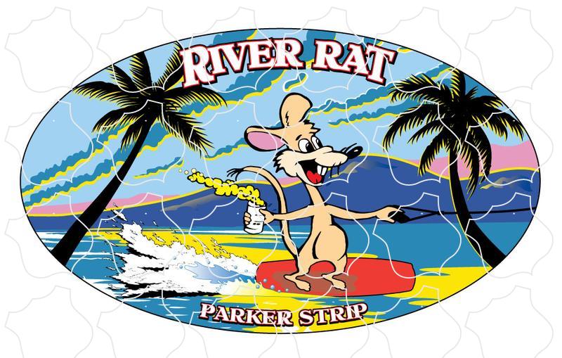 River Rat Oval with Waterskiing Rat Parker Strip, AZ River Rat