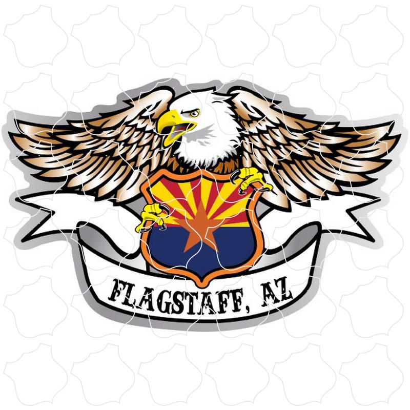 Flagstaff, AZ Eagle holding Arizona Flag Shield