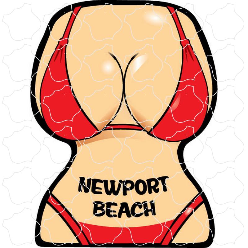 Newport Beach, CA Red Bikini Front Torso