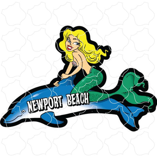 Newport Beach Mermaid on Dolphin