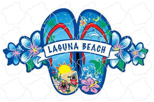 Laguna Beach Double Flip Flops Side Flowers