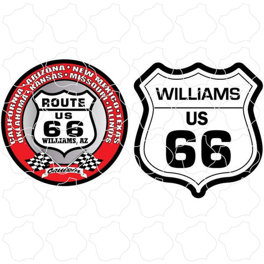 66 Red Circle Shield Williams, AZ Route 66 Red Circle & Shield