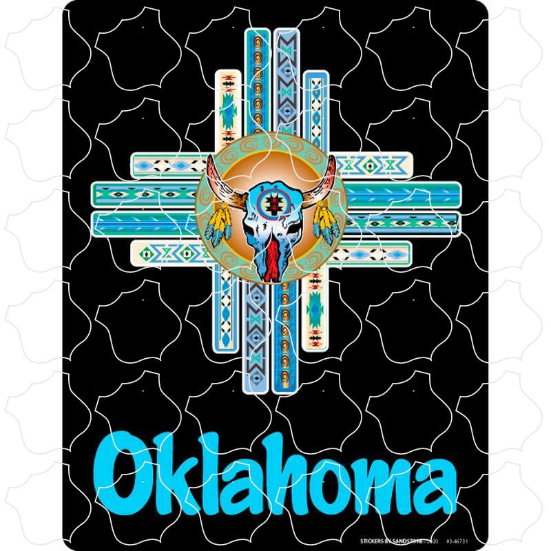 Oklahoma Black Zia Skull