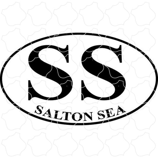 Salton Sea Black & White Euro Oval