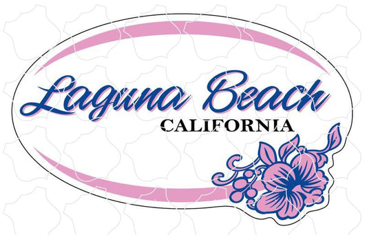 Laguna Beach Pink And Purple Oval Flower