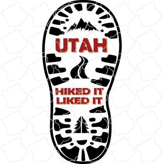 Utah Hiked It Liked It Boot Print Red