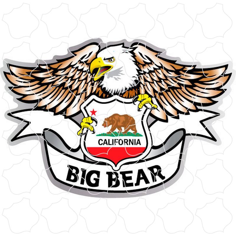 Big Bear Eagle Holding Flag Shield