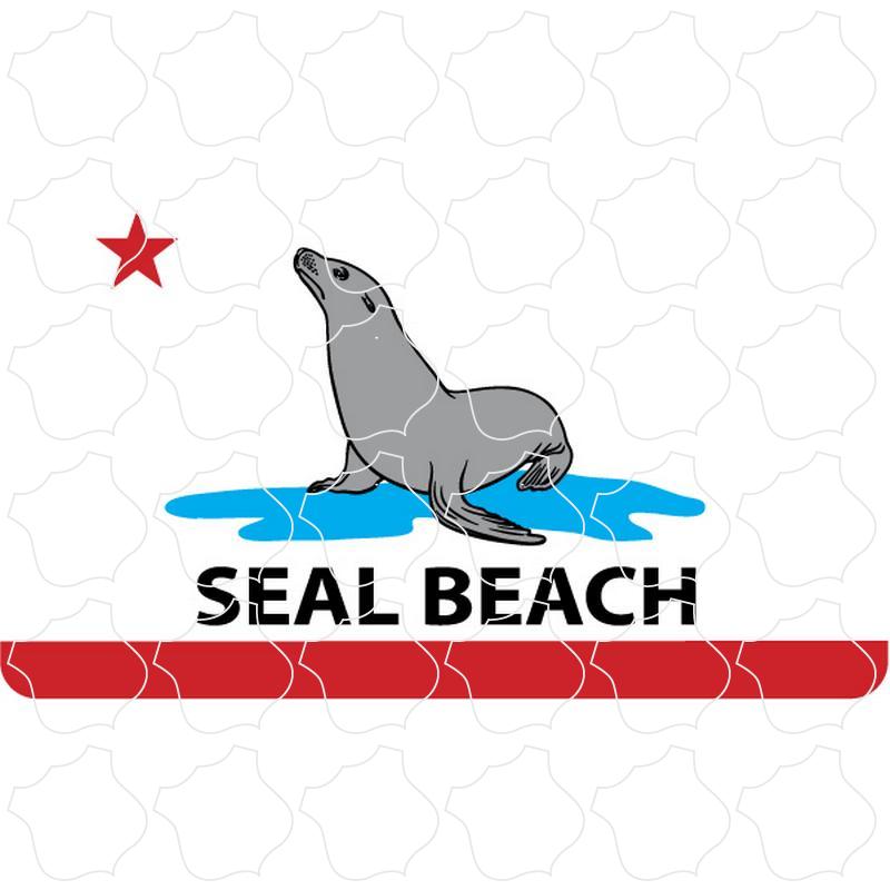 Seal California Flag Seal Beach, CA Seal California Flag