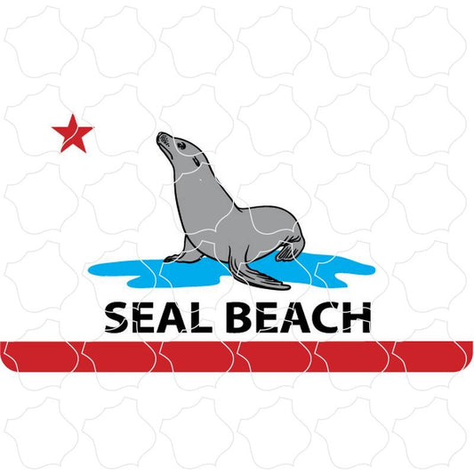 Seal California Flag Seal Beach, CA Seal California Flag