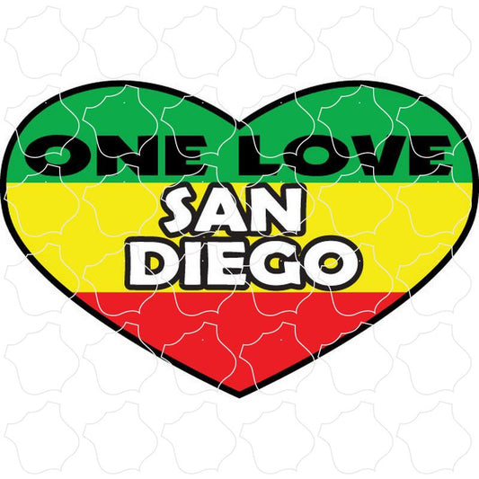 San Diego, CA One Love Rasta Heart