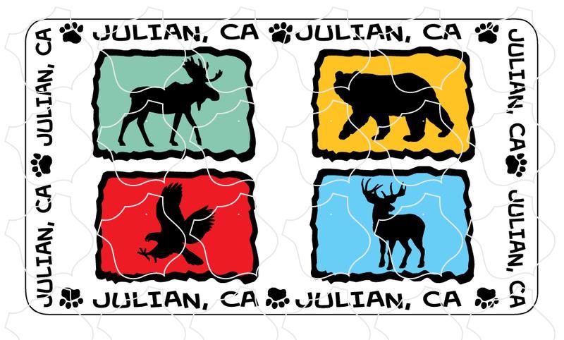 Julian 4 Animals Silhouette Mountain