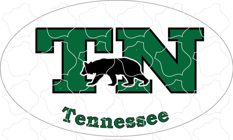 Tennessee TN Green Euro Oval
