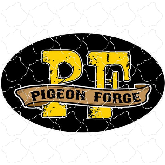 Pigeon Forge Banner Black Oval