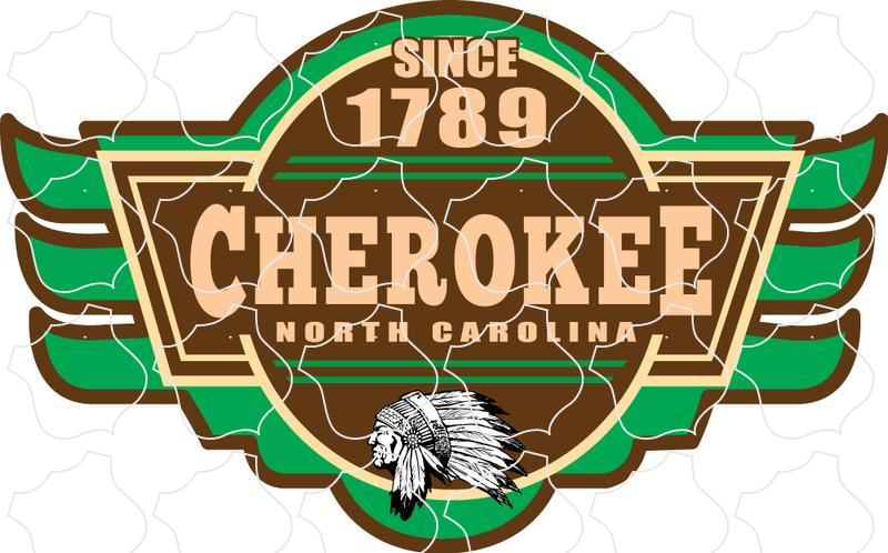 Cherokee, North Carolina Green Winged Sign