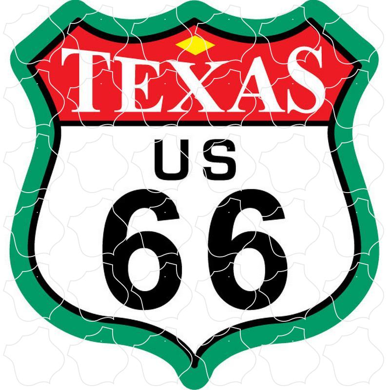 Route 66 Color Shield Texas .