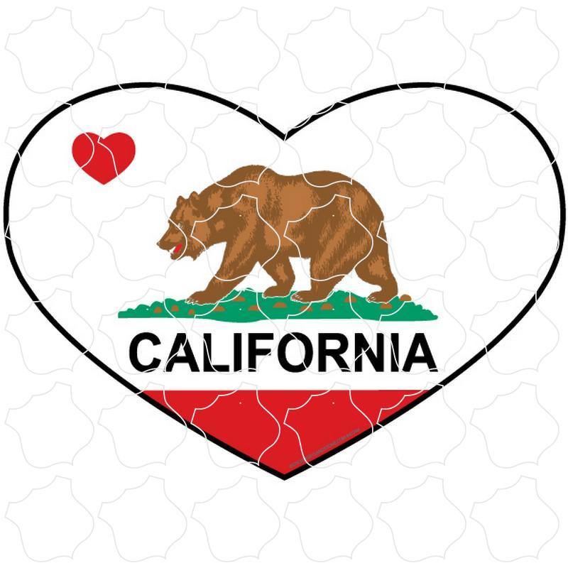 California State Flag Heart