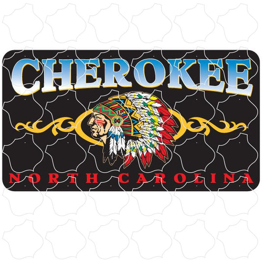 Cherokee North Carolina Indian Chief Black Background