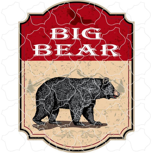 Big Bear Red Bear Sign Vertical