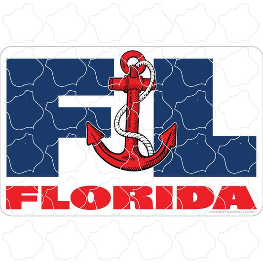 Florida FL Fat Letters With Anchor