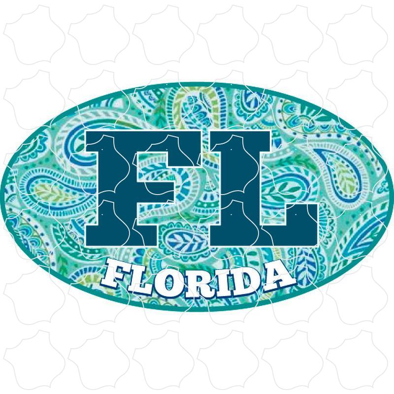 Florida Paisley Filled Euro Oval