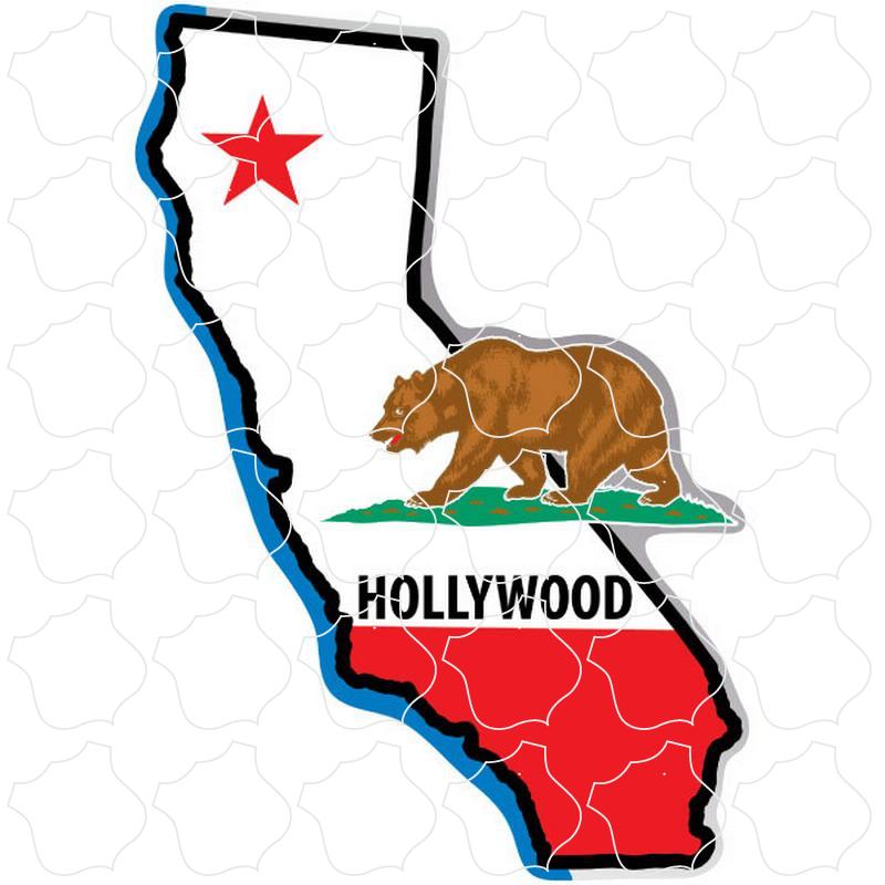 Hollywood, CA California State Flag Map