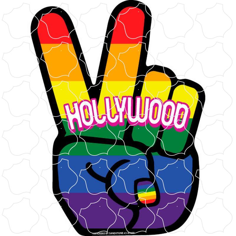 Hollywood Rainbow Peace Fingers