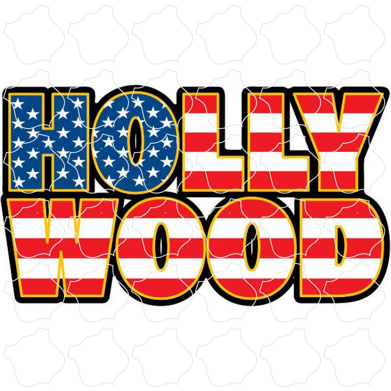 Hollywood, CA USA Flag Letters