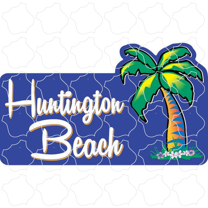 Huntington Beach, CA Palm Tree Purple Background