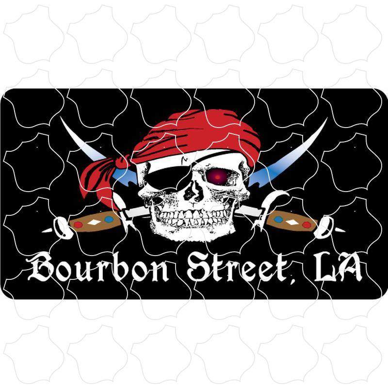 Bourbon Street, LA Pirates with Swords Rectangle