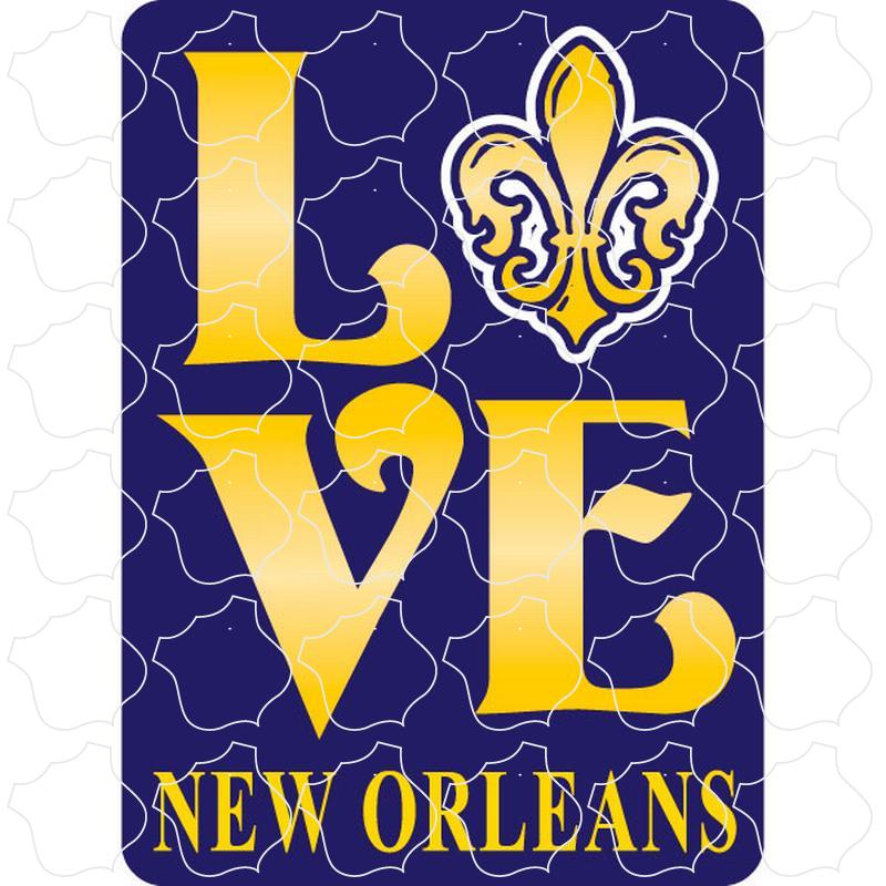 New Orleans, LA Purple Love Rectangle